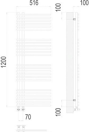 Полотенцесушитель TERMINUS Астра П24 70x1200 нп