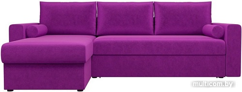 Угловой диван Mio Tesoro Верона левый (микровельвет, фиолетовый)