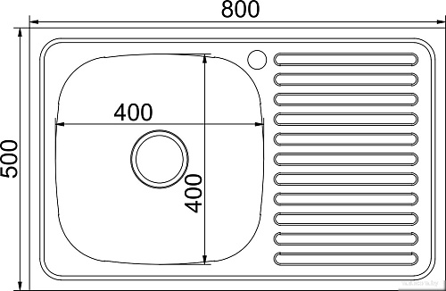 Кухонная мойка Mixline R 555233 (с сифоном)