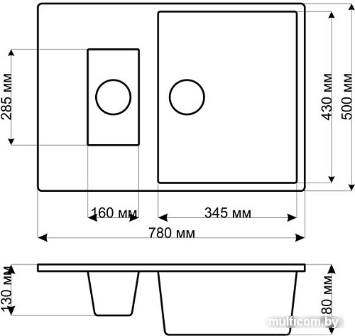 Кухонная мойка Gerhans C10 (оникс)