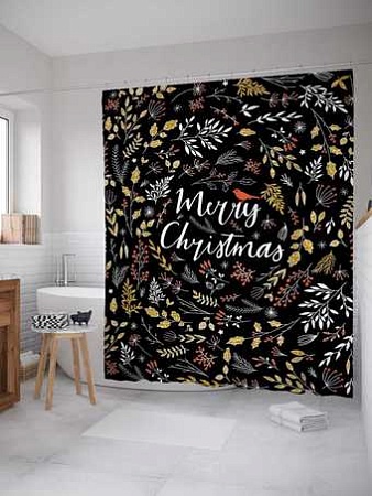 Шторка-занавеска для ванны JoyArty С Рождеством sc_37167