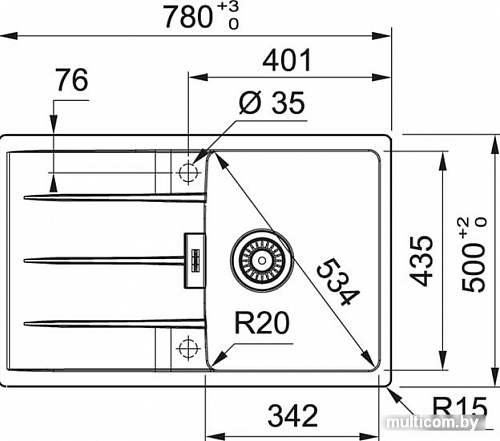 Кухонная мойка Franke Centro CNG 611-78 Fragranite 114.0639.689 (оникс)