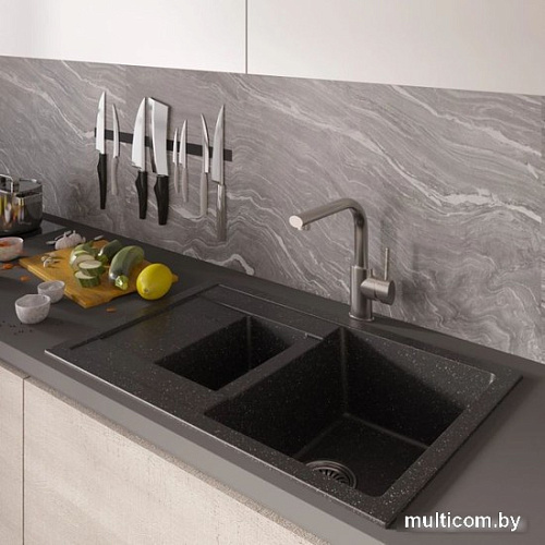 Кухонная мойка Mixline ML-GM22 552024 (черный)