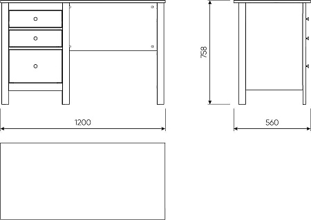 Офисный стол Mio Tesoro Сага 120x56 2.08.06.160.4 (серый)