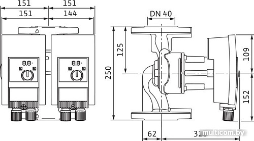 Циркуляционный насос Wilo MAXO-D 40/0.5-12
