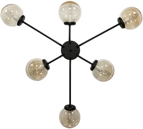 Припотолочная люстра Элетех Эва 161 НПБ 01-6х40-123 Е14 1005405123 (черный муар)