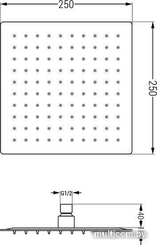 Верхний душ Mexen Slim Black 79125-70