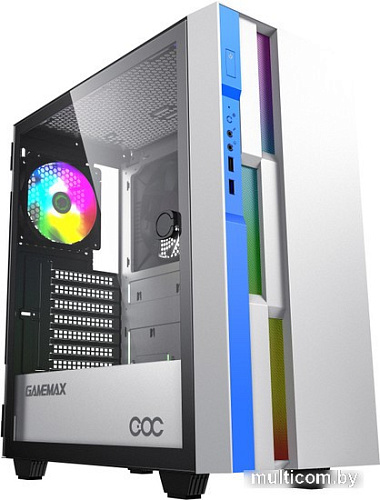 Корпус GameMax Brufen C3 WB (белый/голубой)