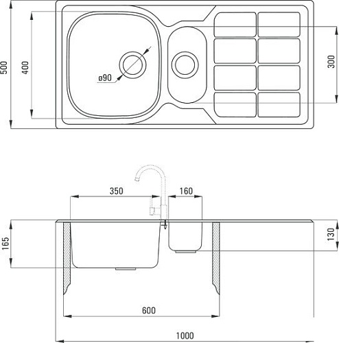 Кухонная мойка Deante Soul ZEO 351A (оформление)