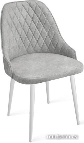 Стул Трия Гранд К1К (белый матовый/микровелюр Wellmart Silver)