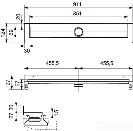 Трап/канал Tece Drainline 600901