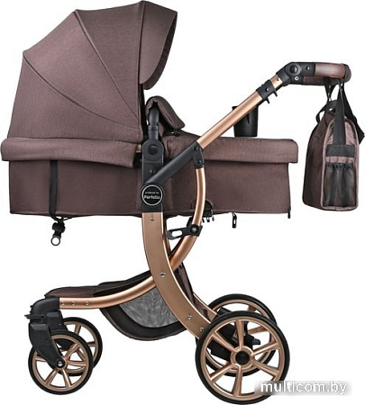 Универсальная коляска Aimile Original New (2 в 1, шоколадный, золотистая рама)
