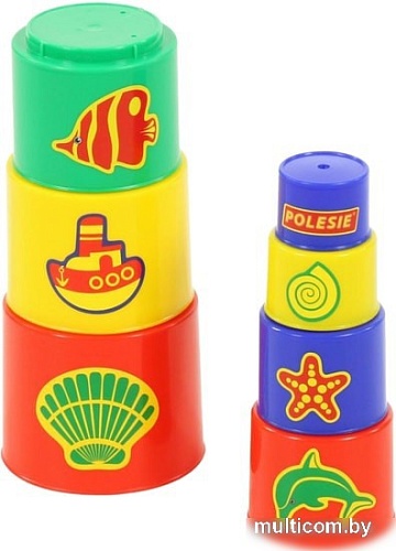 Пирамидка Полесье Занимательная пирамидка 3 (7 элементов, в сеточке)