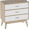 Комод Мебельград Калгари 3 ящ. (дуб натуральный светлый/белый матовый)