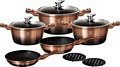 Набор кастрюль Berlinger Haus Rosegold Noir Metallic Line BH-1899