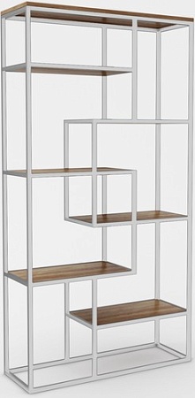 Стеллаж Hype Mebel Зиг-Заг-2 100x170 (белый/дуб галифакс олово)