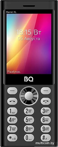 Кнопочный телефон BQ BQ-2832 Barrel XL (черный/серебристый)