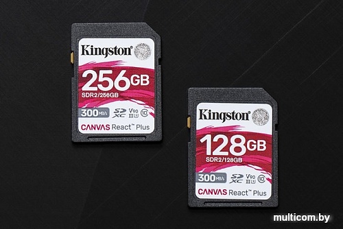 Карта памяти Kingston Canvas React Plus SDXC 128GB (с кардридером)