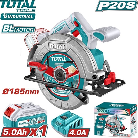Дисковая (циркулярная) пила Total TSLI18513 (с 1-им АКБ)