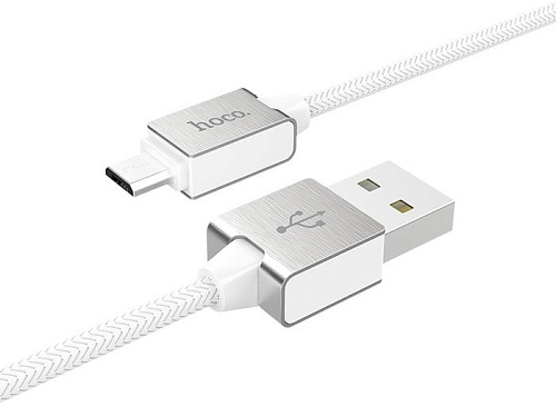 Кабель Hoco U49 microUSB (белый)