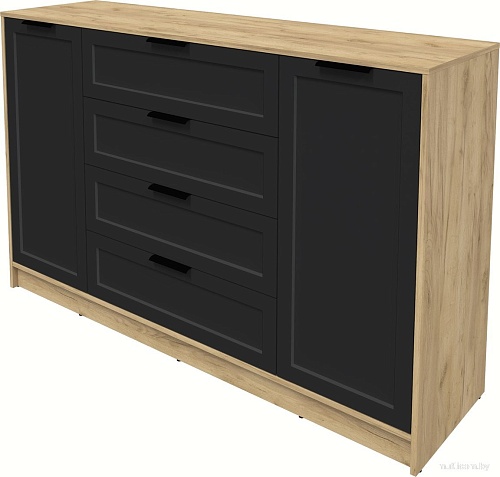 Тумба Интерлиния Концепт Тренд КТ-Т160 (дуб золотой/черный)