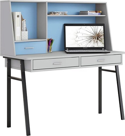 Письменный стол Polini Kids Aviv 1455 (серый/серый/голубой) 0002083.126