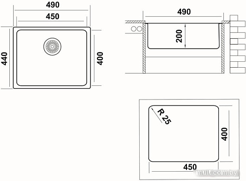 Кухонная мойка Ukinox Лофт LOB450.400-GT10P