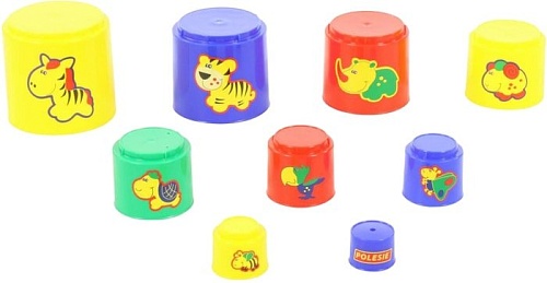 Пирамидка Полесье Занимательная пирамидка 3 (9 элементов, в сеточке)