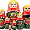 Развивающая игра Брестская Матрешка В красном платке с ромашками и маками (набор 7 шт)