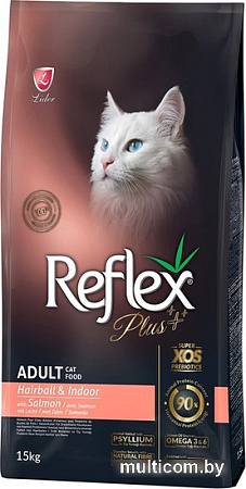 Сухой корм для кошек Reflex Plus Hairball с лососем и курицей (15 кг)