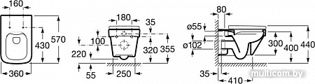 Унитаз Roca Dama-N Rimless A34678L000