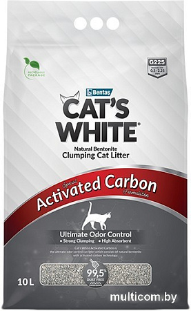 Наполнитель для туалета Cat's White Activated Carbon 10 л