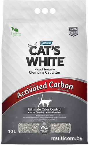 Наполнитель для туалета Cat's White Activated Carbon 10 л