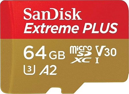 Карта памяти SanDisk Extreme microSDXC SDSQXBZ-064G-GN6MA 64GB (с адаптером)