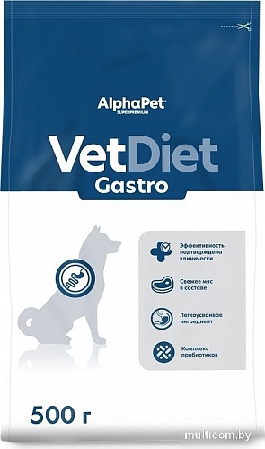 Сухой корм для собак AlphaPet VetDiet Gastro для взрослых собак 500 г