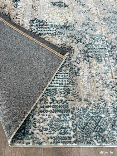 Ковер для жилой комнаты Radjab Carpet Бьянка Прямоугольник D057A 7568RK-B (2.4x3.4, Cream Shirink/Blue Fdy)