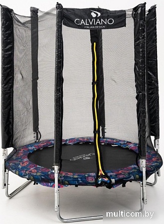 Батут Calviano Smile 140 см-4.5FT INSIDE с внутренней сеткой складной