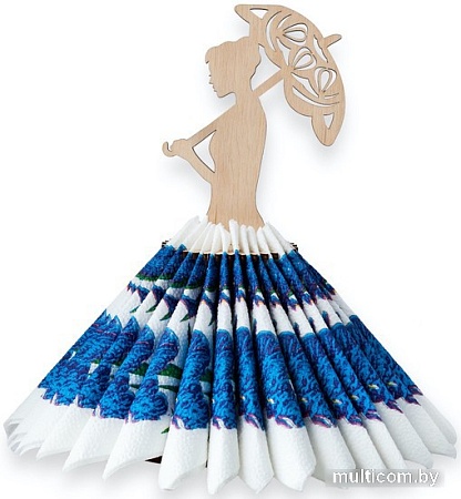 Салфетница EWA Дама с зонтиком (бесцветный)