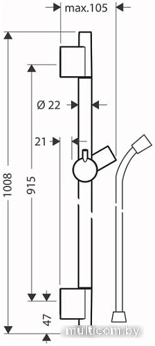 Душевая штанга Hansgrohe Unica 28631670 (черный)