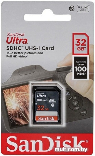 Карта памяти SanDisk Ultra SDHC SDSDUNR-032G-GN3IN 32GB
