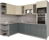 Готовая кухня Интерлиния Мила Gloss 1.68x2.8 левая (ваниль-асфальт)