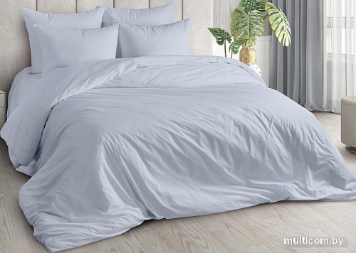 Постельное белье Миланика Серый туман Семейный (поплин г/к)