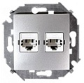Розетка телефонная Simon 1591589-033 (алюминий)