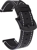Ремешок Rumi кожаный Leather GT3 20 мм (матовый черный)