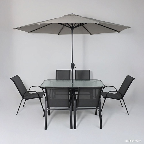 Набор садовой мебели AksHome Sunbeam (серый/черный)