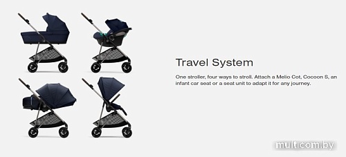 Коляска прогулочная «книга» Cybex New Melio (moon black)