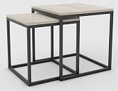 Журнальный столик Hype Mebel Дуэт 40x50-100 (черный/древесина белая)