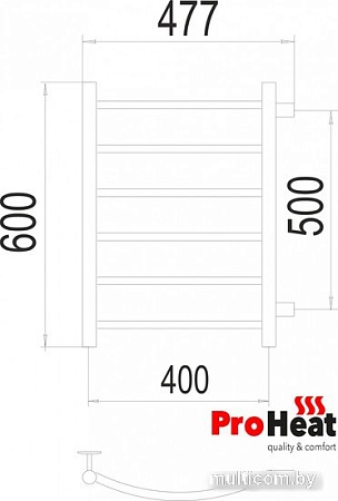 Полотенцесушитель ProHeat Classic 40x60 (боковое подключение, черный муар)