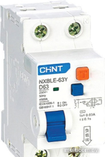 Дифференциальный автомат Chint NXBLE-63Y 1P+N 6A 30mA AС С 4.5kA 105540