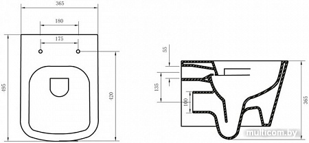 Унитаз BelBagno Alban BB120CHR
